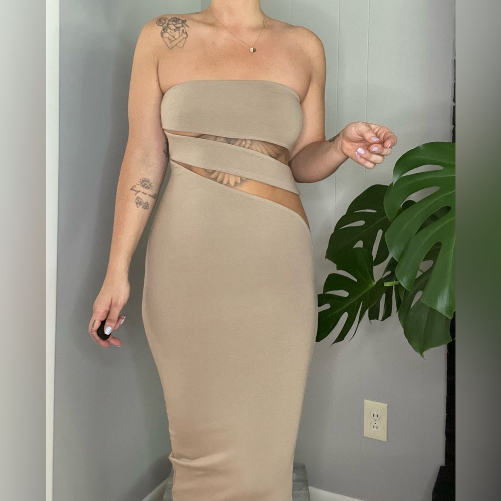 NWT Peak-a-boo! See Through Slit Dress